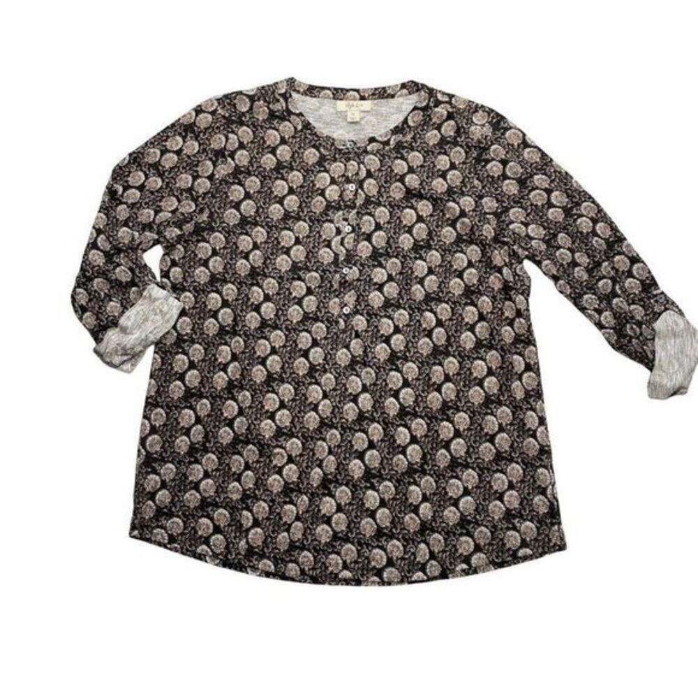 Style & Co Shirt Top 0X Women's Cotton Modal Floral Print NEW